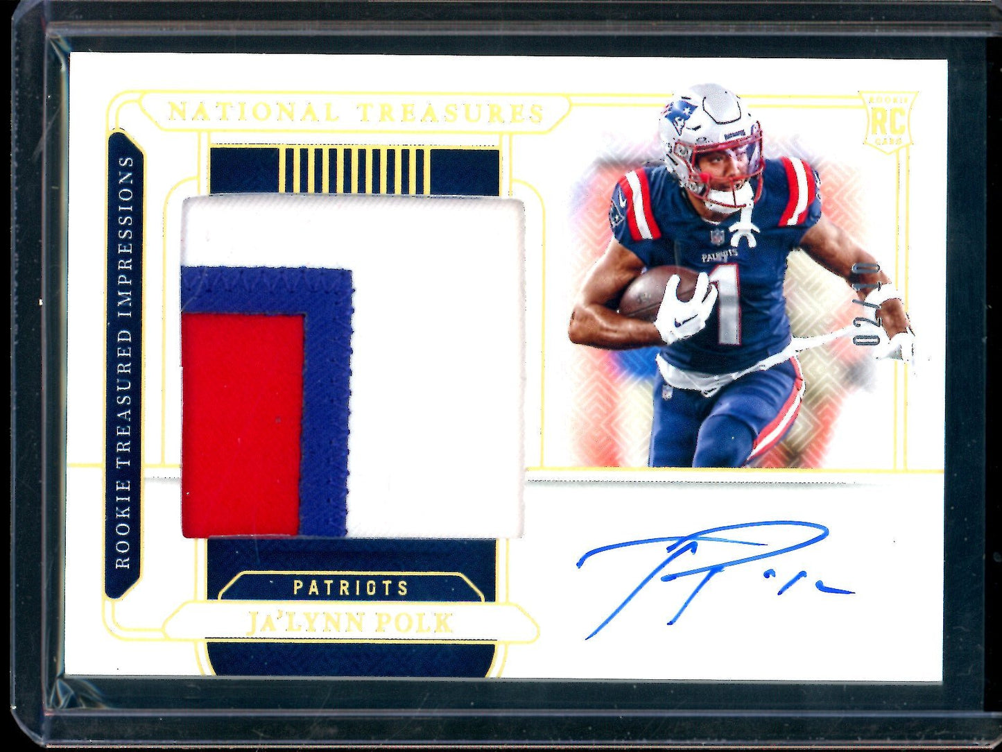 2024 Panini National Treasures Ja'lynn Polk Rookie Treasured Impressions /10 Patriots - Trading Card Market