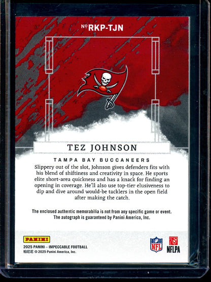 2025 Panini Impeccable Tez Johnson Rookie Patch Autographs /99 Buccaneers - Trading Card Market
