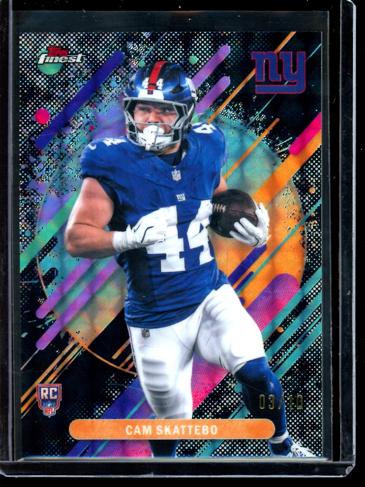 2025 Topps Finest Cam Skattebo Rare Black Geometric Rookie /10 Giants - Trading Card Market