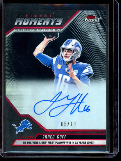 2025 Topps Finest Jared Goff Finest Moments Black Autograph /10 Lions - Trading Card Market