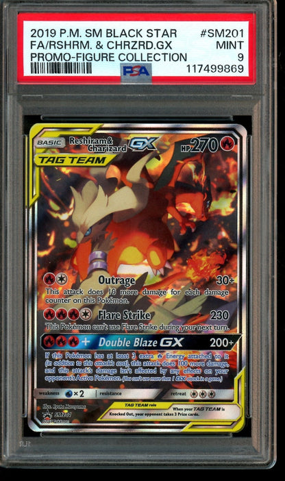 2019 Pokemon Black Star Promos Reshiram & Charizard SM201 Promo Figure Collection PSA 9 - Trading Card Market
