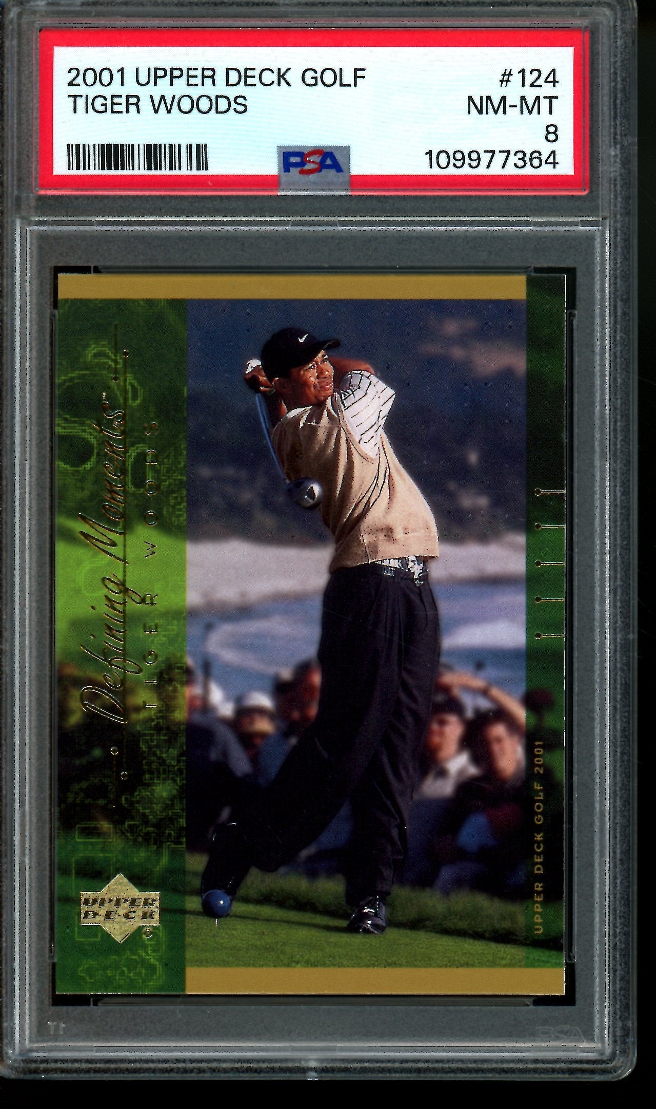 2001 Upper Deck Defining Moments Tiger Woods PSA 8 #124