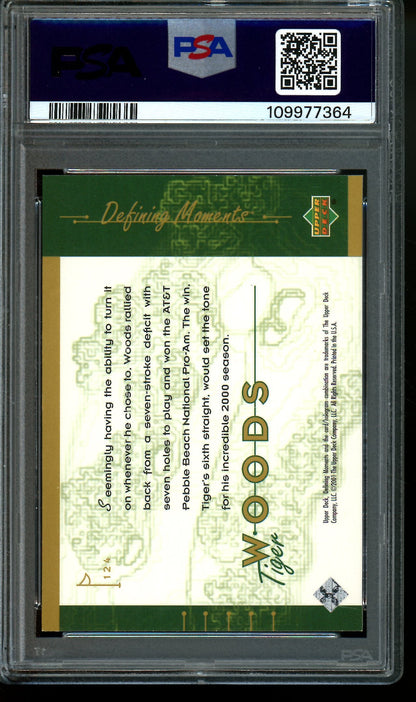 2001 Upper Deck Defining Moments Tiger Woods PSA 8 #124
