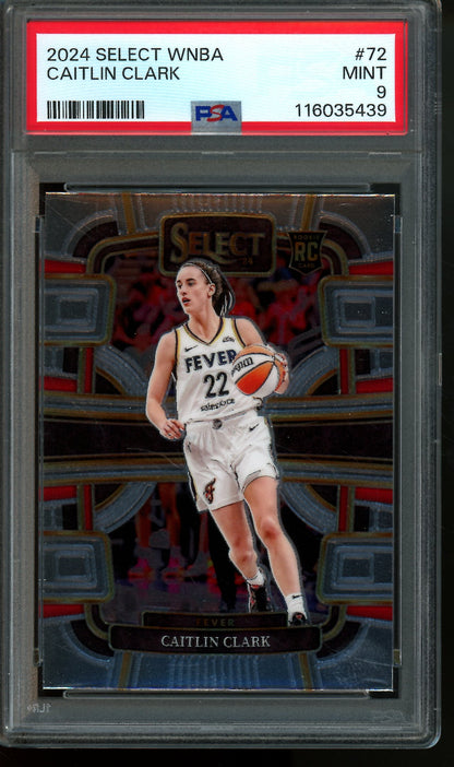 2024 Panini Select Caitlin Clark Concourse Rookie PSA 9 Fever