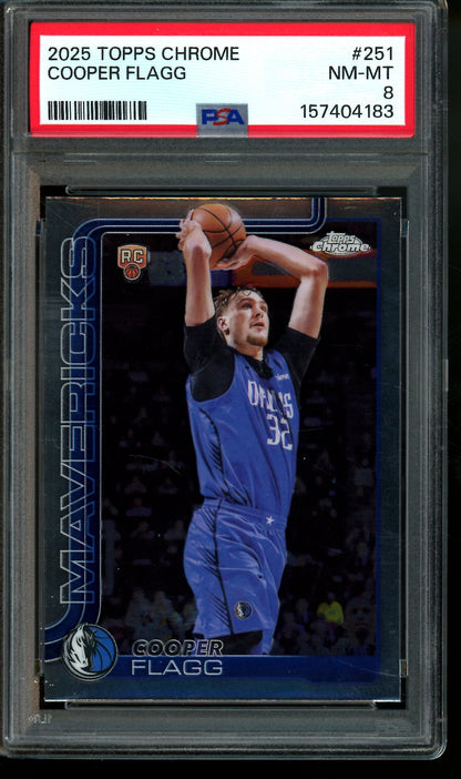 2025 Topps Chrome Cooper Flagg Rookie Card PSA 8 Mavericks