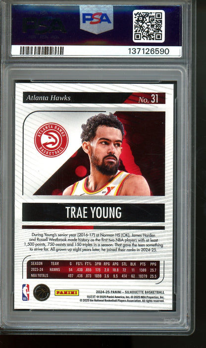 2024 Panini Silhouette Trae Young Purple /125 PSA 9 Hawks