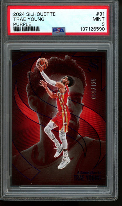 2024 Panini Silhouette Trae Young Purple /125 PSA 9 Hawks