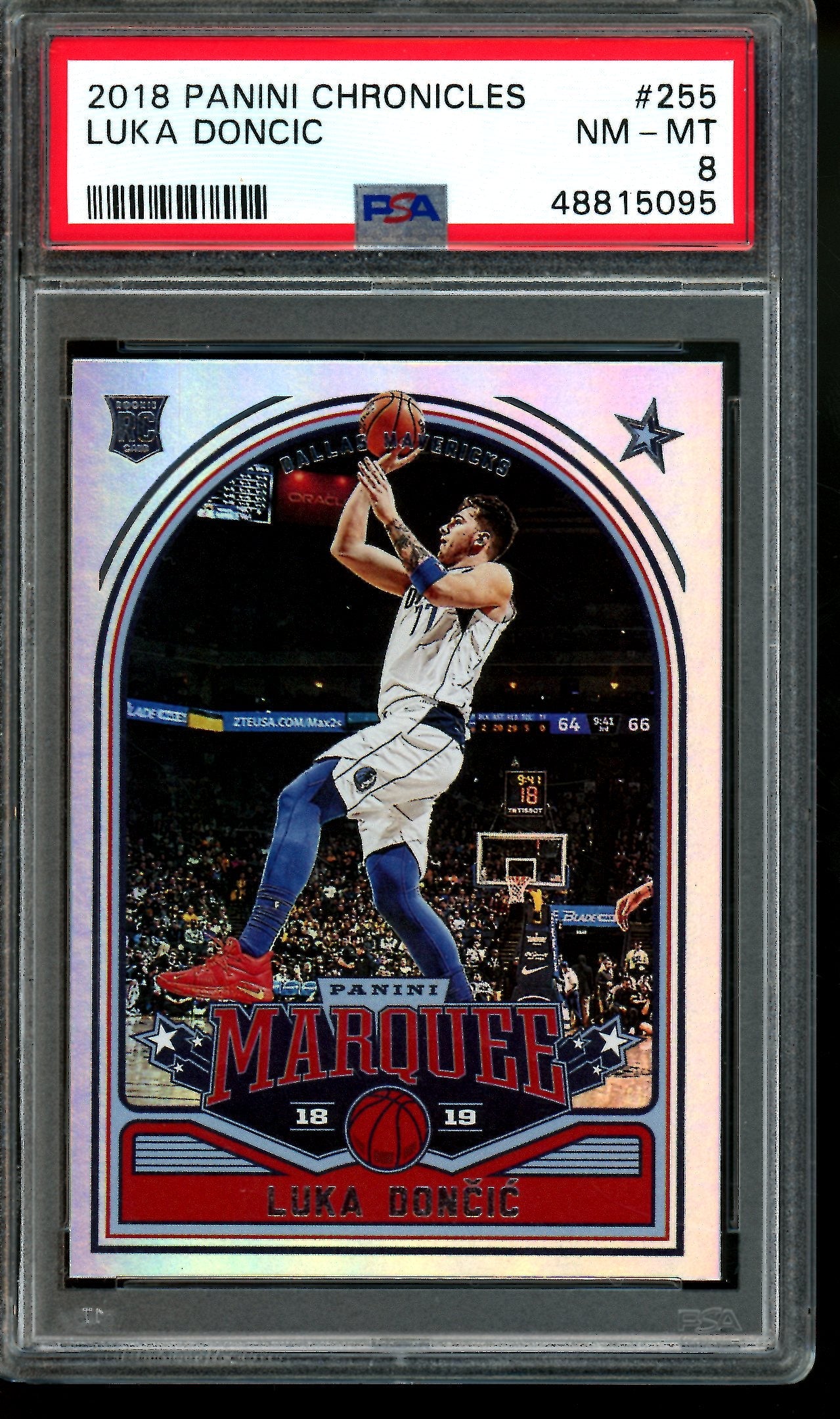 2018 Panini Chronicles Luka Doncic Refractor Rookie PSA 8 Mavericks / Lakers
