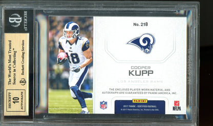 2017 Panini Certified Cooper Kupp Freshman Fabrics Rookie Patch Autograph /499 BGS 9.5 Rams