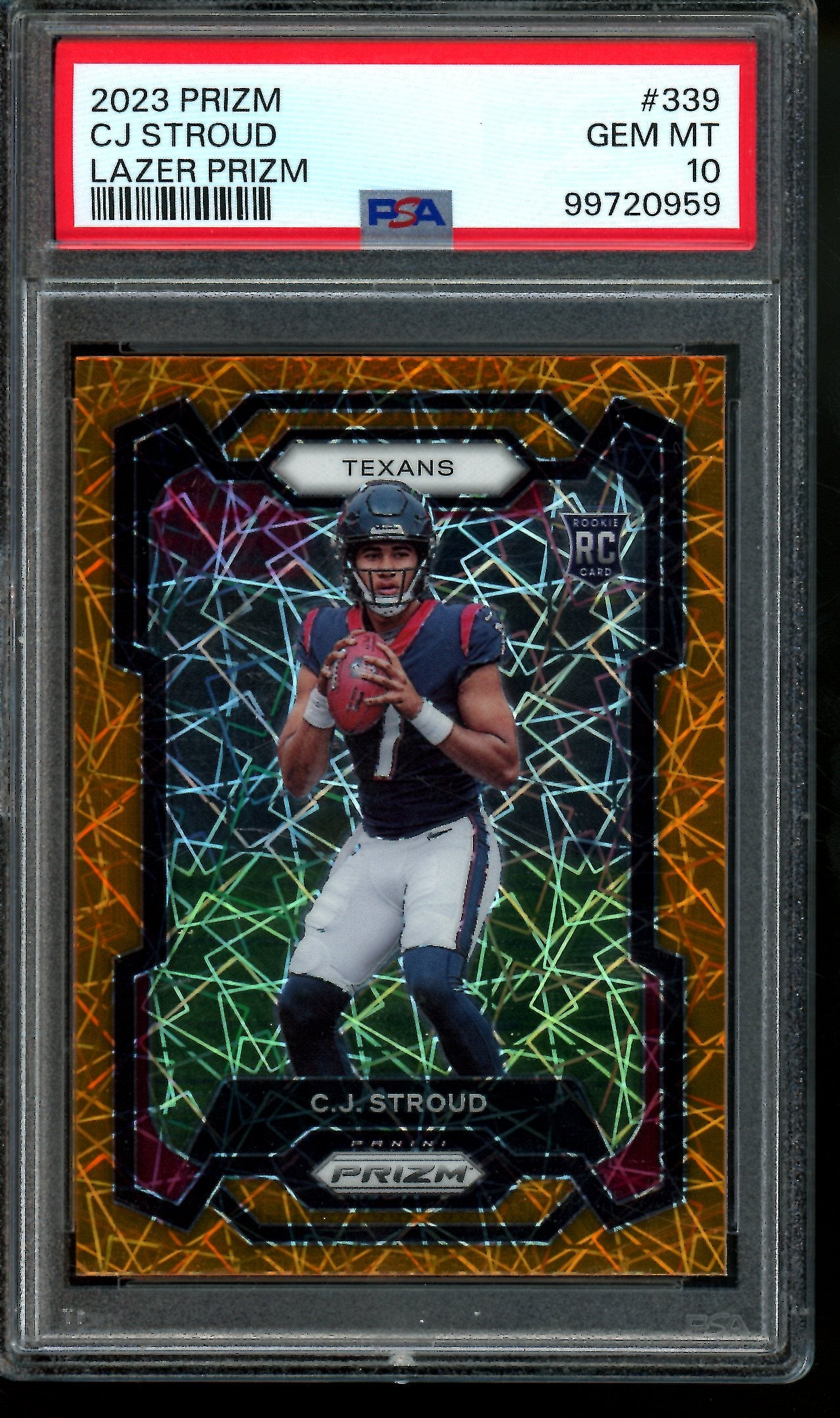 2023 Panini Prizm CJ Stroud Lazer Prizm Rookie PSA 10 Texans