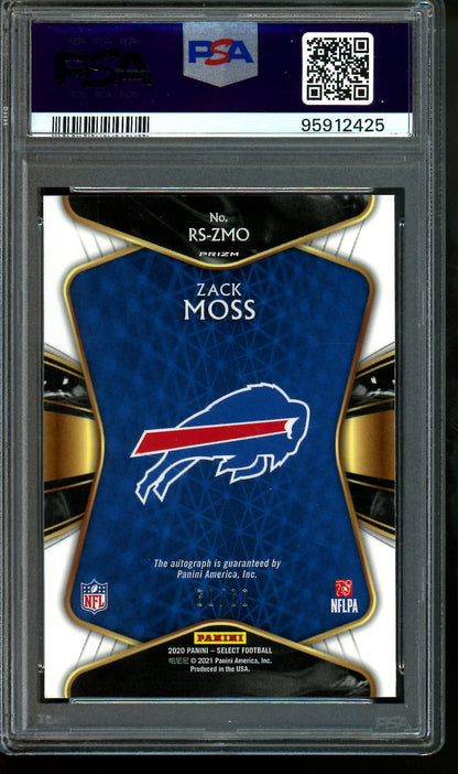 2020 Panini Select Zack Moss Rookie Signature Maroon /60 PSA 10 Bills
