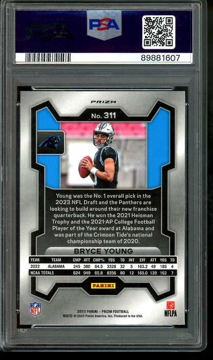 2023 Panini Prizm Bryce Young Lazer Rookie PSA 9 Panthers