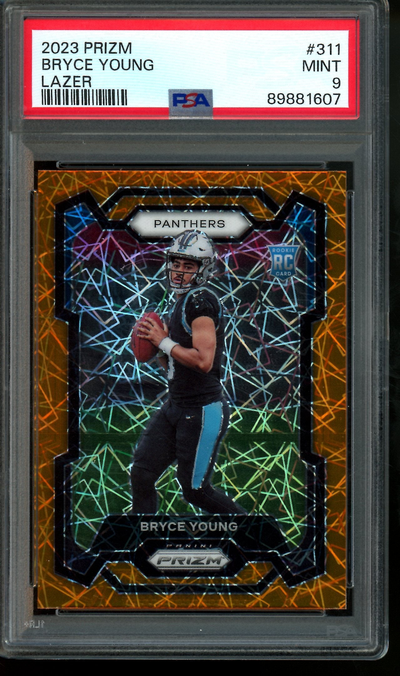 2023 Panini Prizm Bryce Young Lazer Rookie PSA 9 Panthers