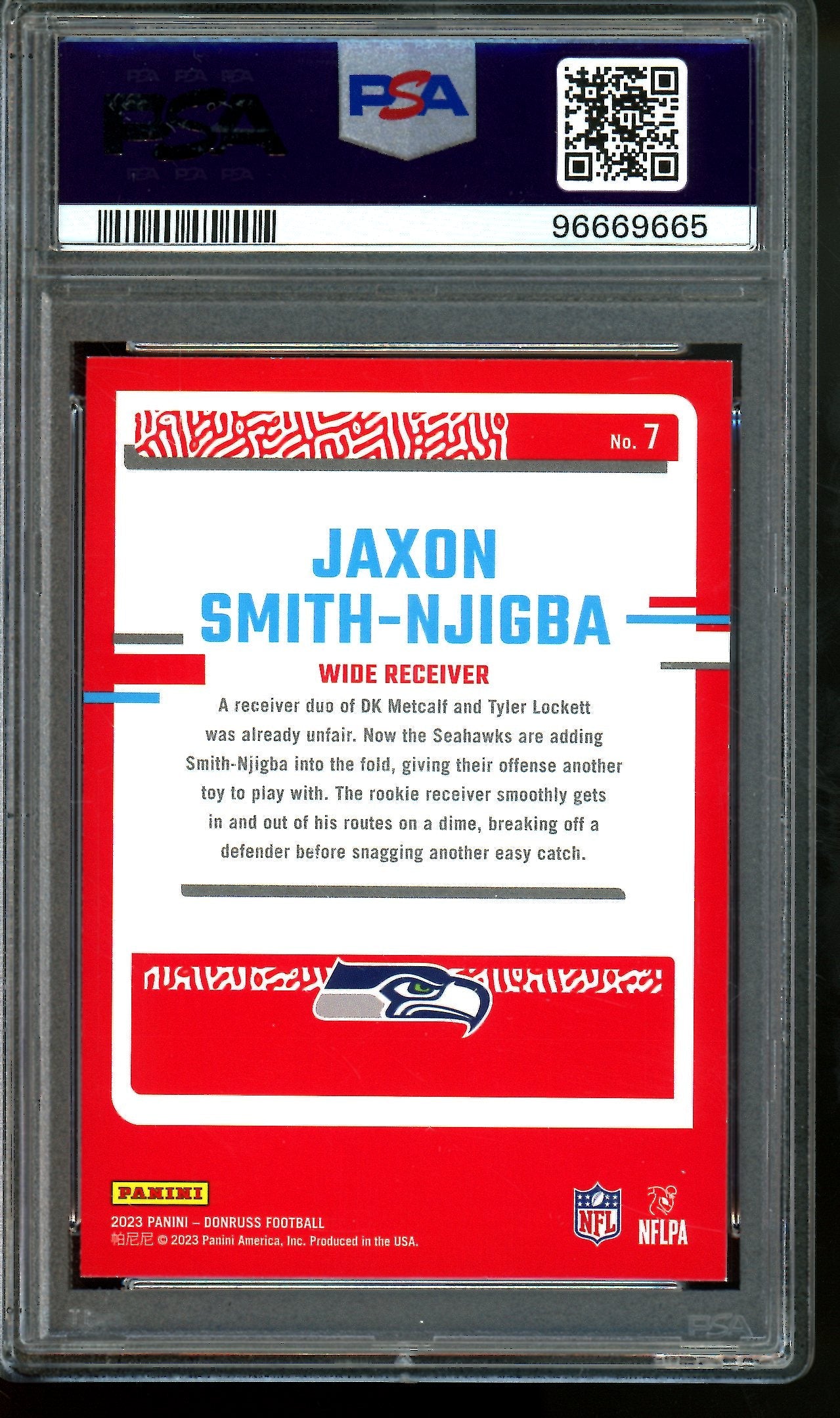 2023 Panini Donruss Jaxson Smith-Njigba The Rookies PSA 9 Seahawks