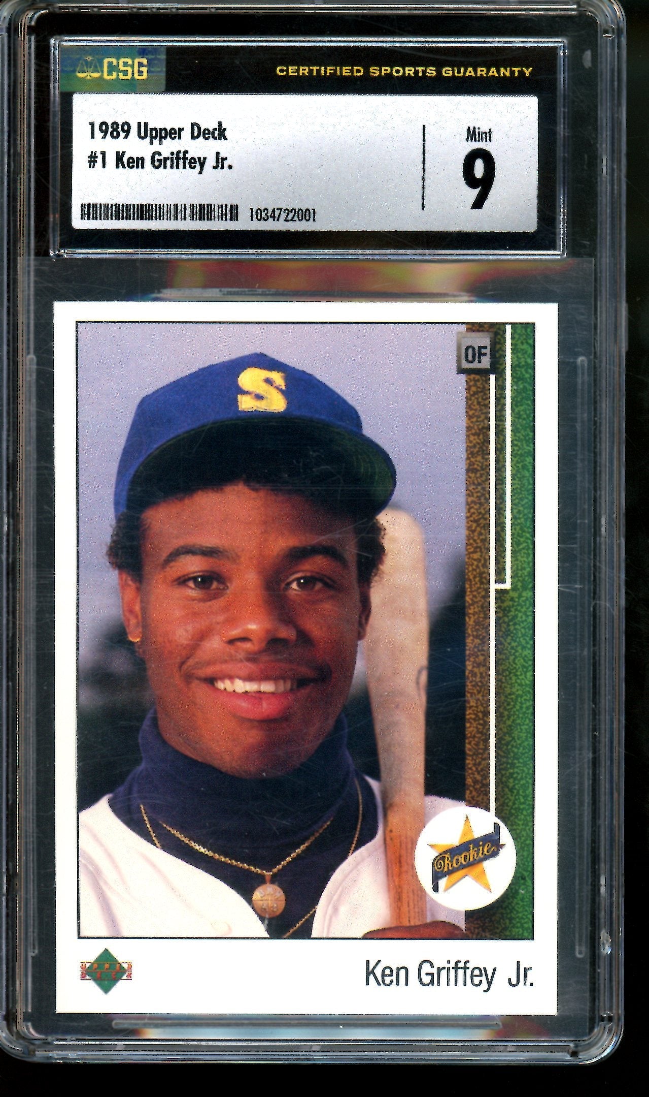1989 Upper Deck Ken Griffey Jr Rookie Card CGC 9 Mariners
