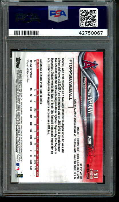 2018 Topps Chrome Shohei Ohtani Pitching Pink Refractor Rookie Card PSA 10 Angels / Dodgers