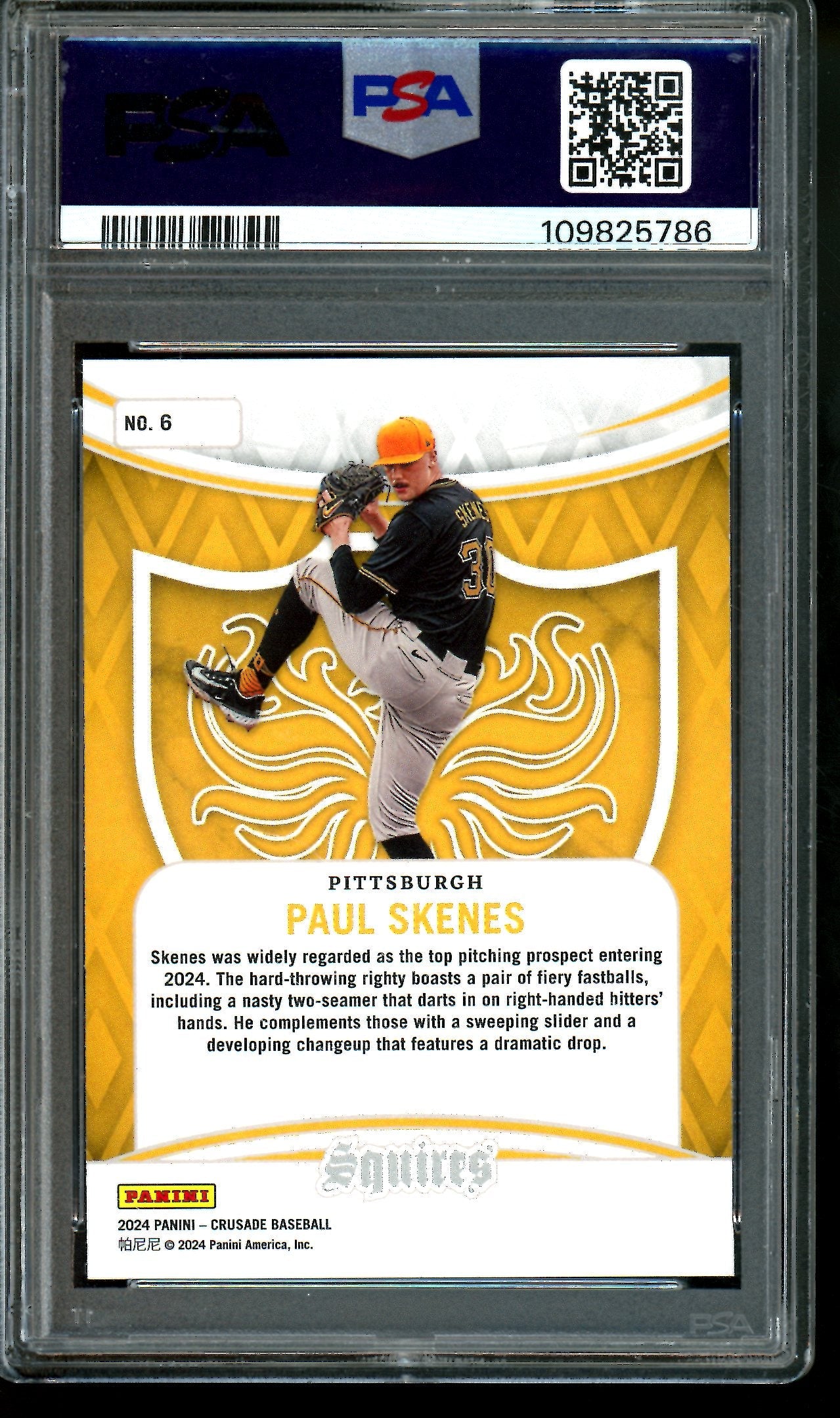 2024 Panini Crusade Paul Skenes Rookie PSA 10 Pirates