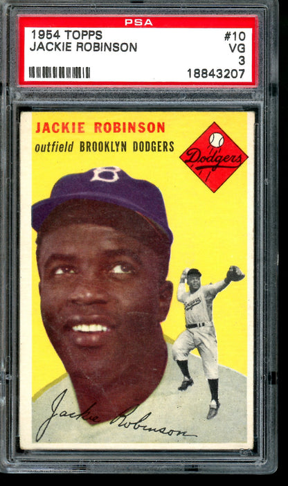1954 Topps Jackie Robinson #10 PSA 3 VG Dodgers