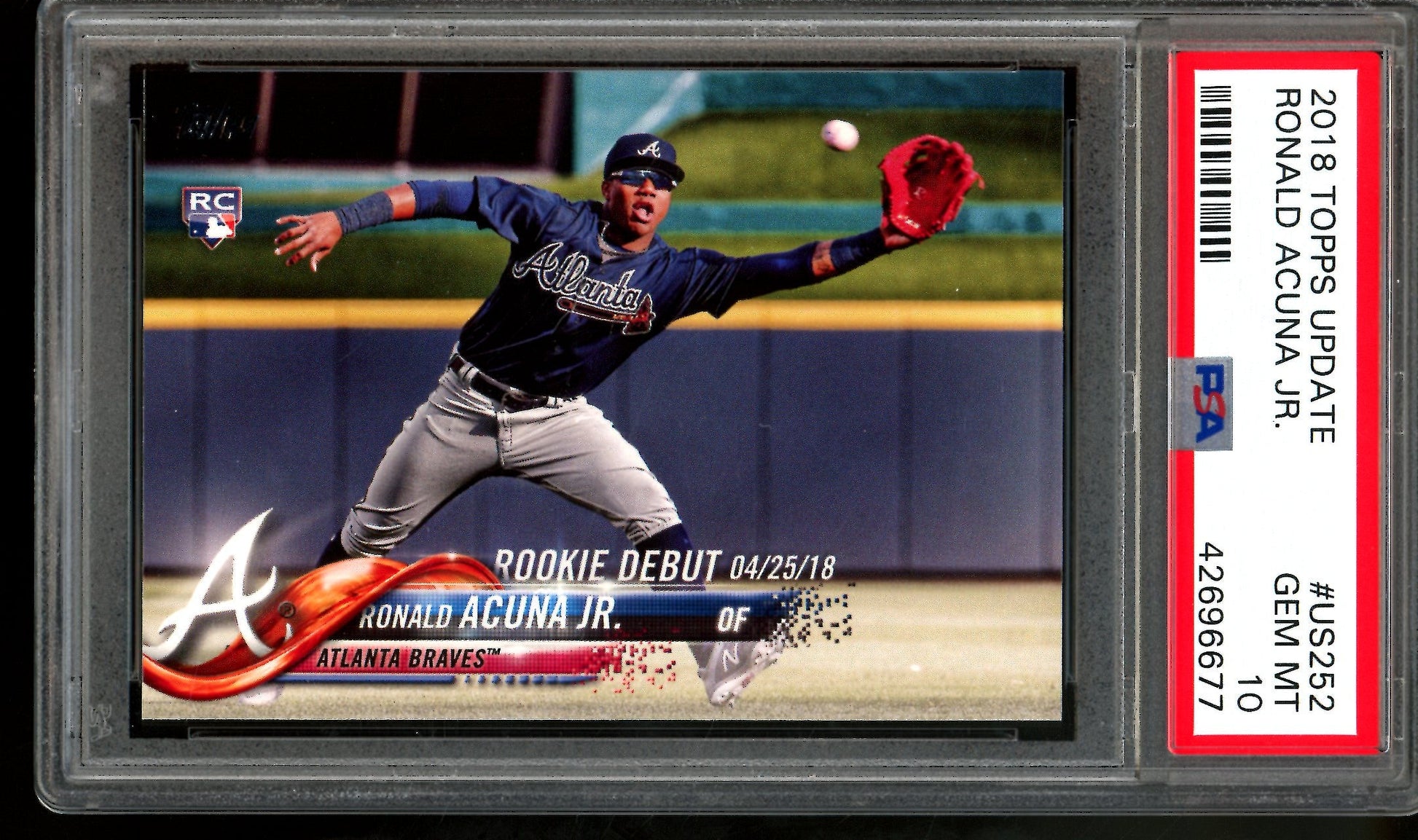 2018 Topps Update Ronald Acuna Jr Rookie PSA 10 Braves