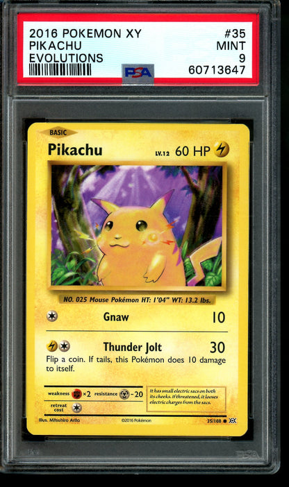 2016 Pokemon XY Pikachu Evolutions 35/108 PSA 9