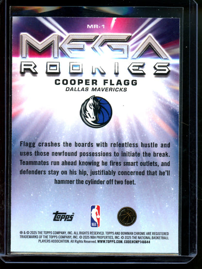2025 Bowman Chrome Cooper Flagg Mega Rookies Mojo Refractor Mavericks