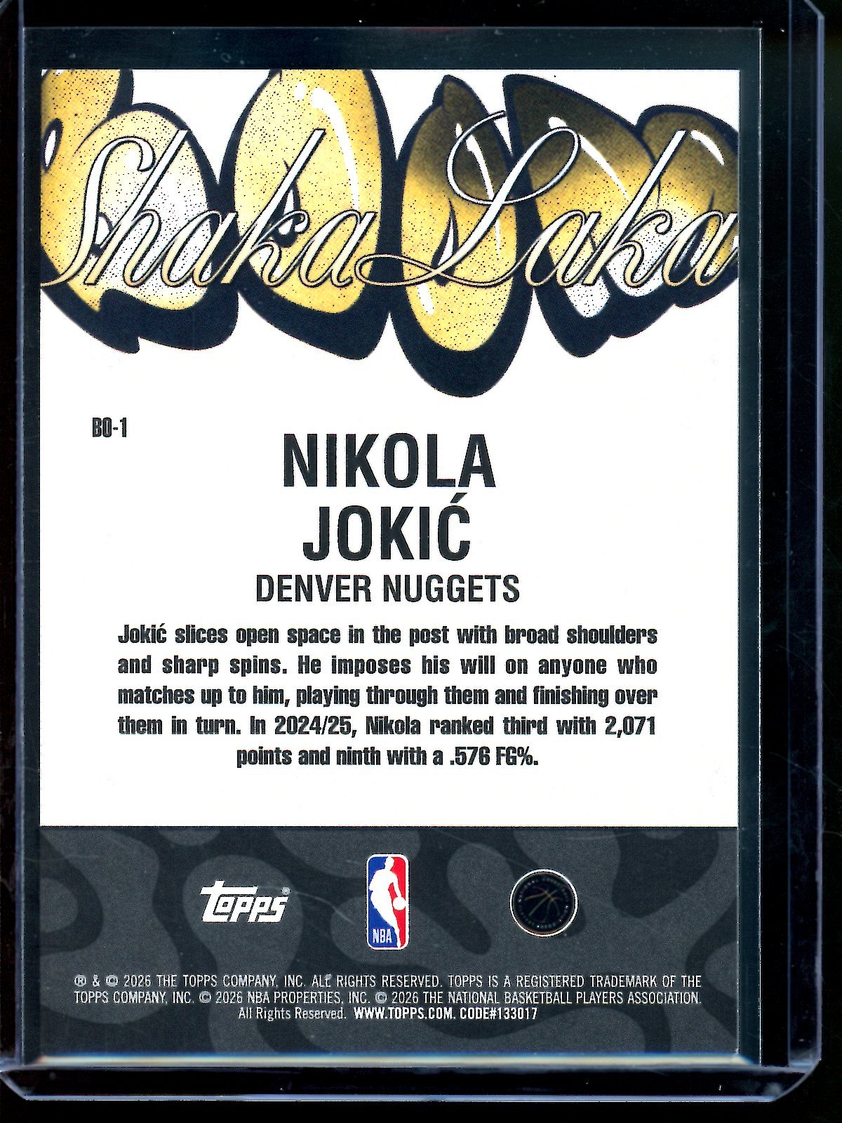 2026 Topps Hoops Nikola Jokic Boom Shaka Laka SP Nuggets – Trading
