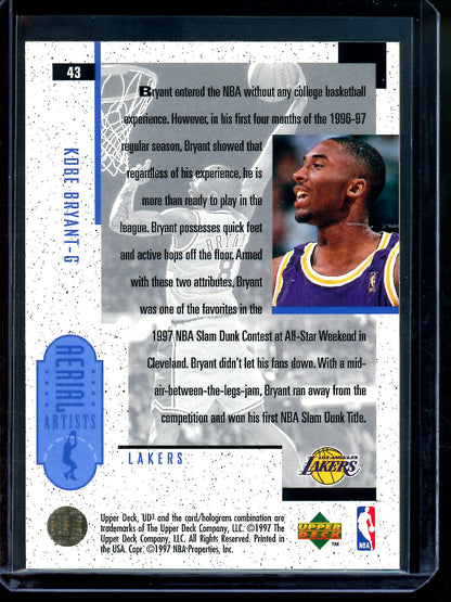 1997 Upper Deck UD3 Kobe Bryant Aerial Assists Lakers