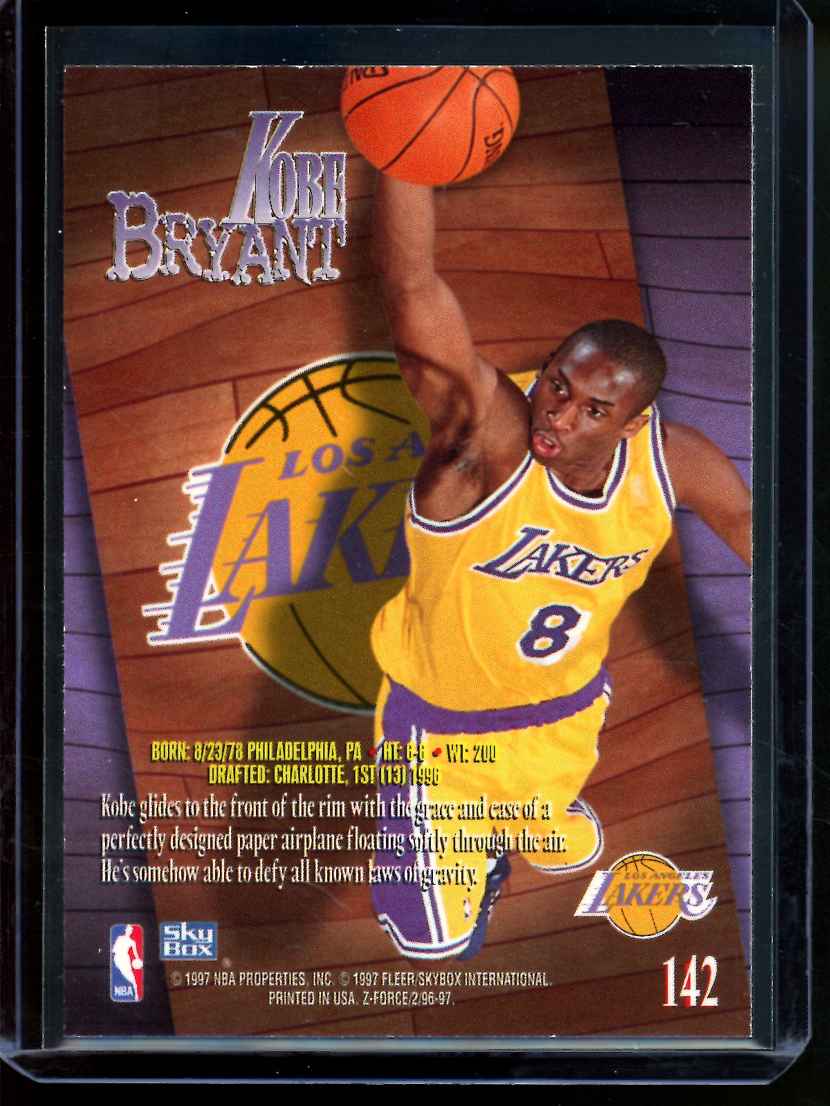 1997 Skybox Kobe Bryant Rookie Z Force Lakers
