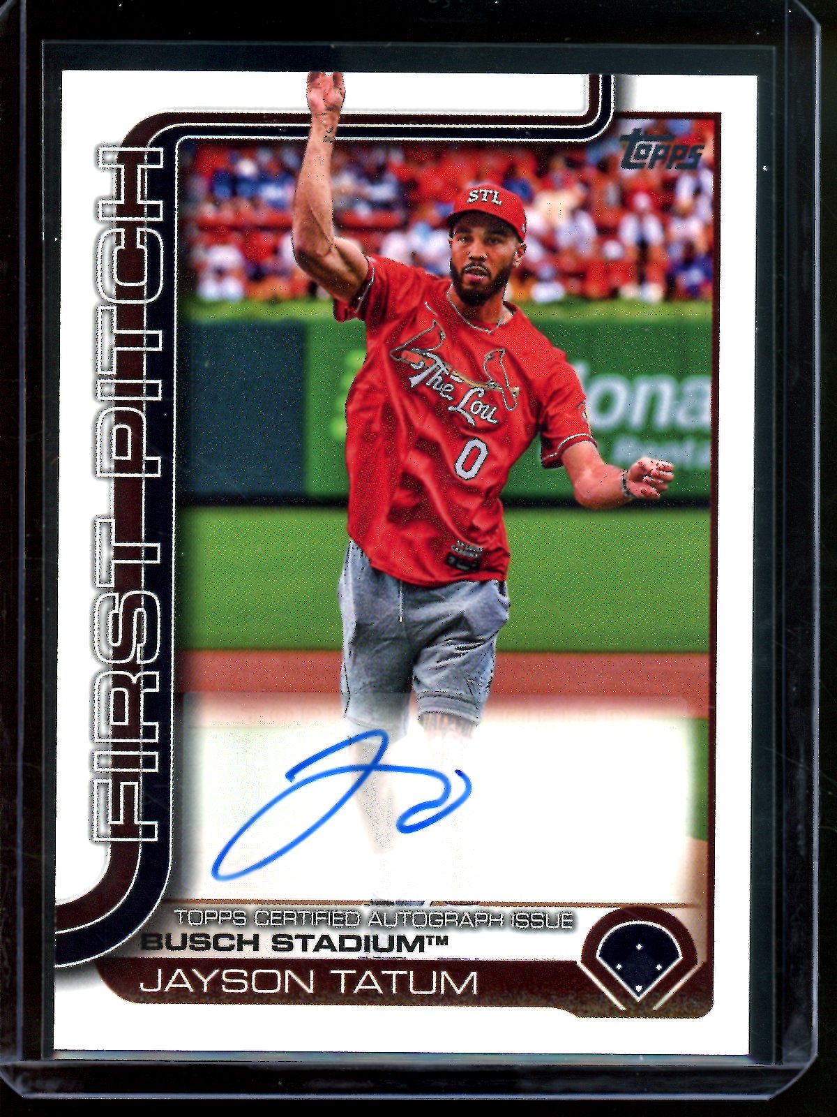 2025 Topps Flagship Jayson Tatum First Pitch Autograph /99 Cardinals