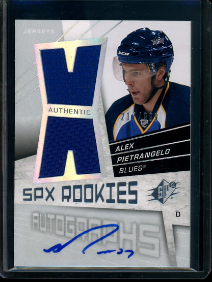 2009 Upper Deck SPX Alex Pietrangelo Rookie Patch Autograph /999 Blues