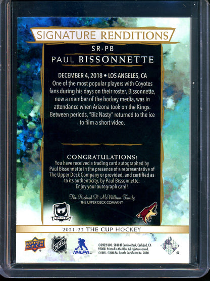2022 Upper Deck The Cup Paul Bissonnette Signature Renditions Autograph Arizona