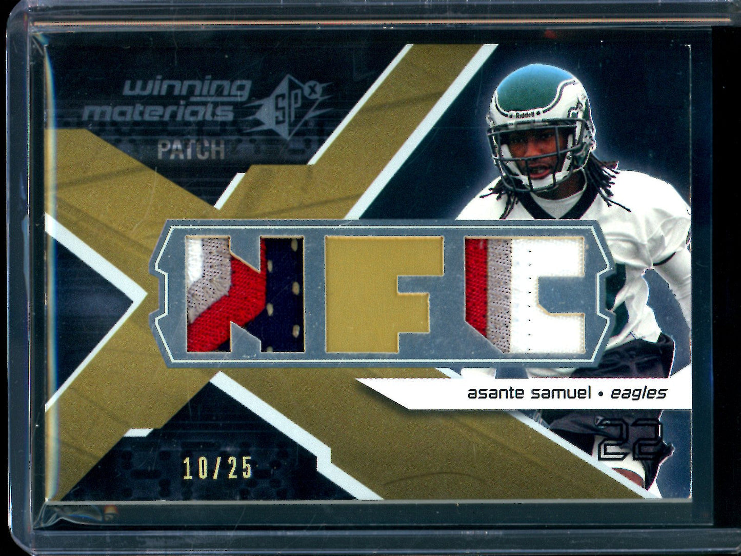 2008 Upper Deck SPX Asante Samuel Winning Materials Dual Patch /25 Eagles