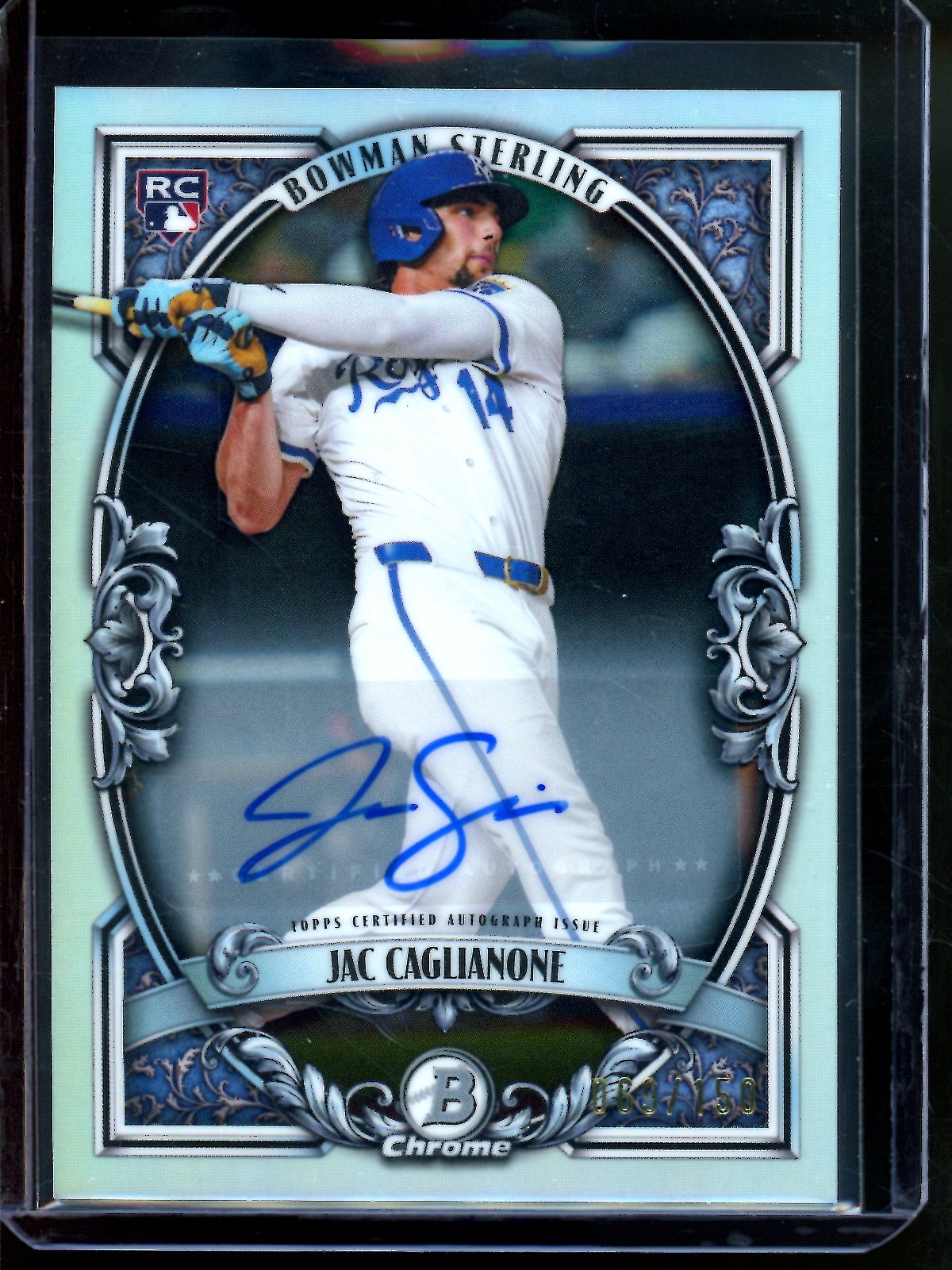 2026 Topps Bowman Chrome Jac Caglianone Sterling Autograph Refractor /150 Royals