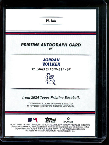 2024 Topps Pristine Jordan Walker Refractor Autograph Cardinals