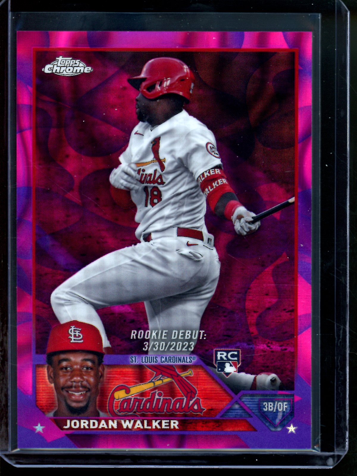 2023 Topps Chrome Jordan Walker Magenta Lava Rookie /299 Cardinals