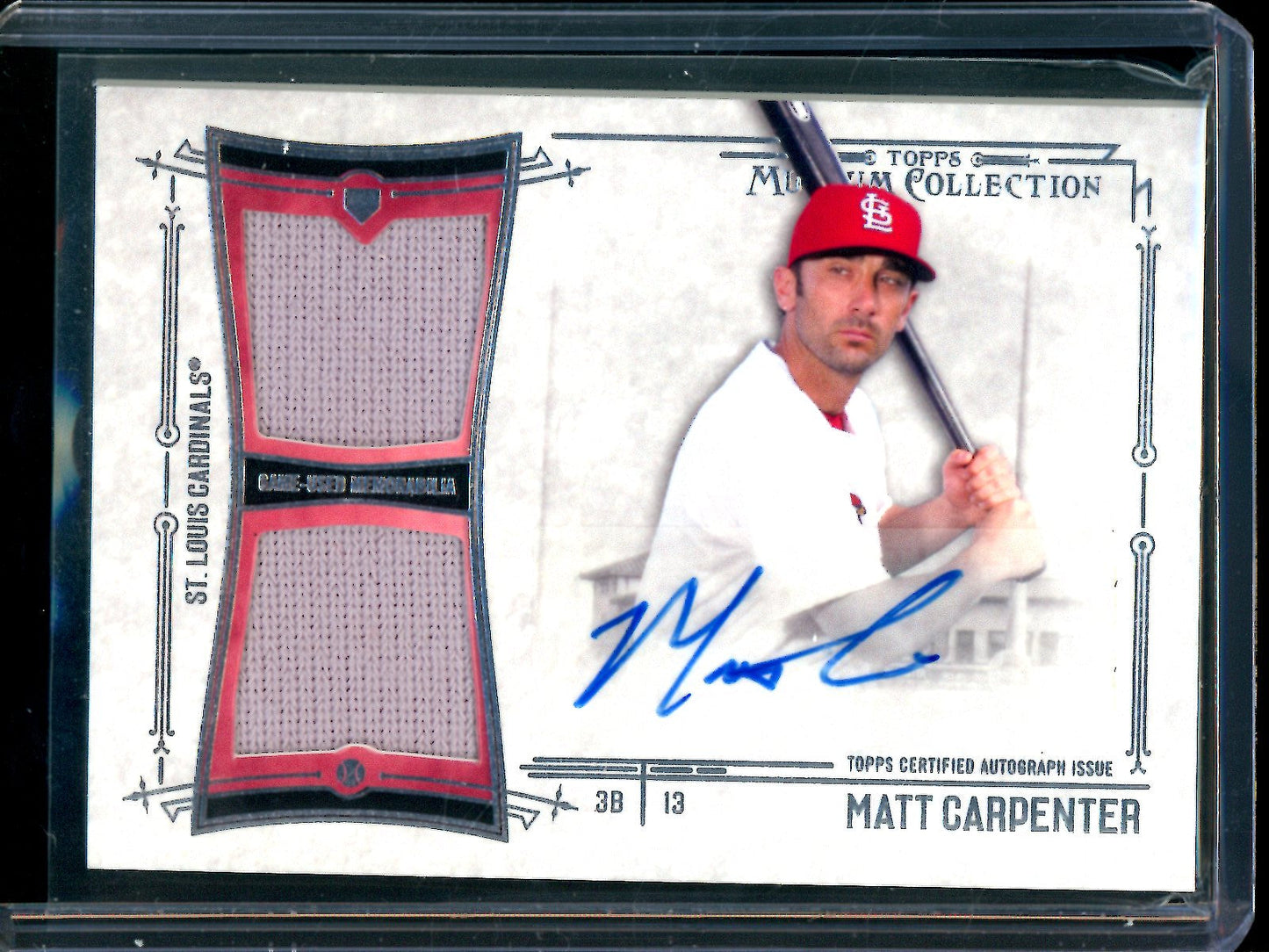 2015 Topps Museum Collection Matt Carpenter Dual Patch Autograph /125 Cardinals