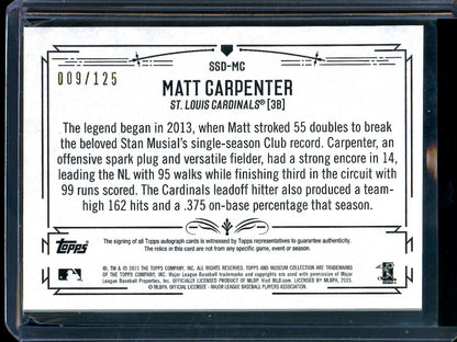 2015 Topps Museum Collection Matt Carpenter Dual Patch Autograph /125 Cardinals