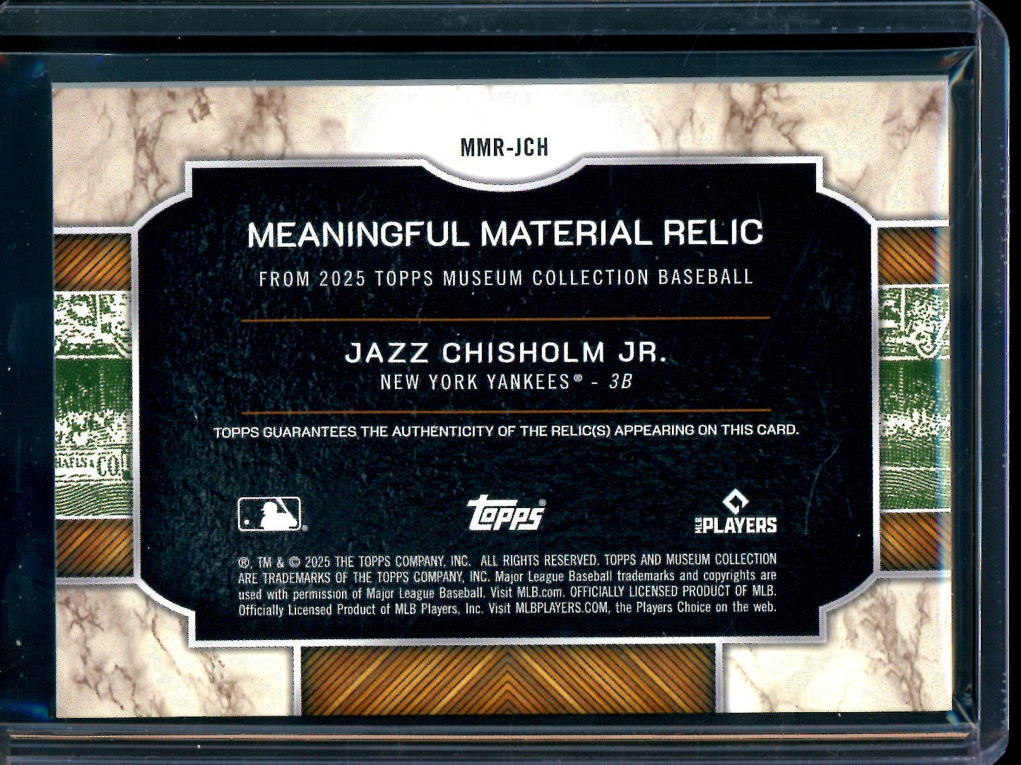2025 Topps Museum Collection Jazz Chisolm Jr Meaningful Materials /5 Yankees