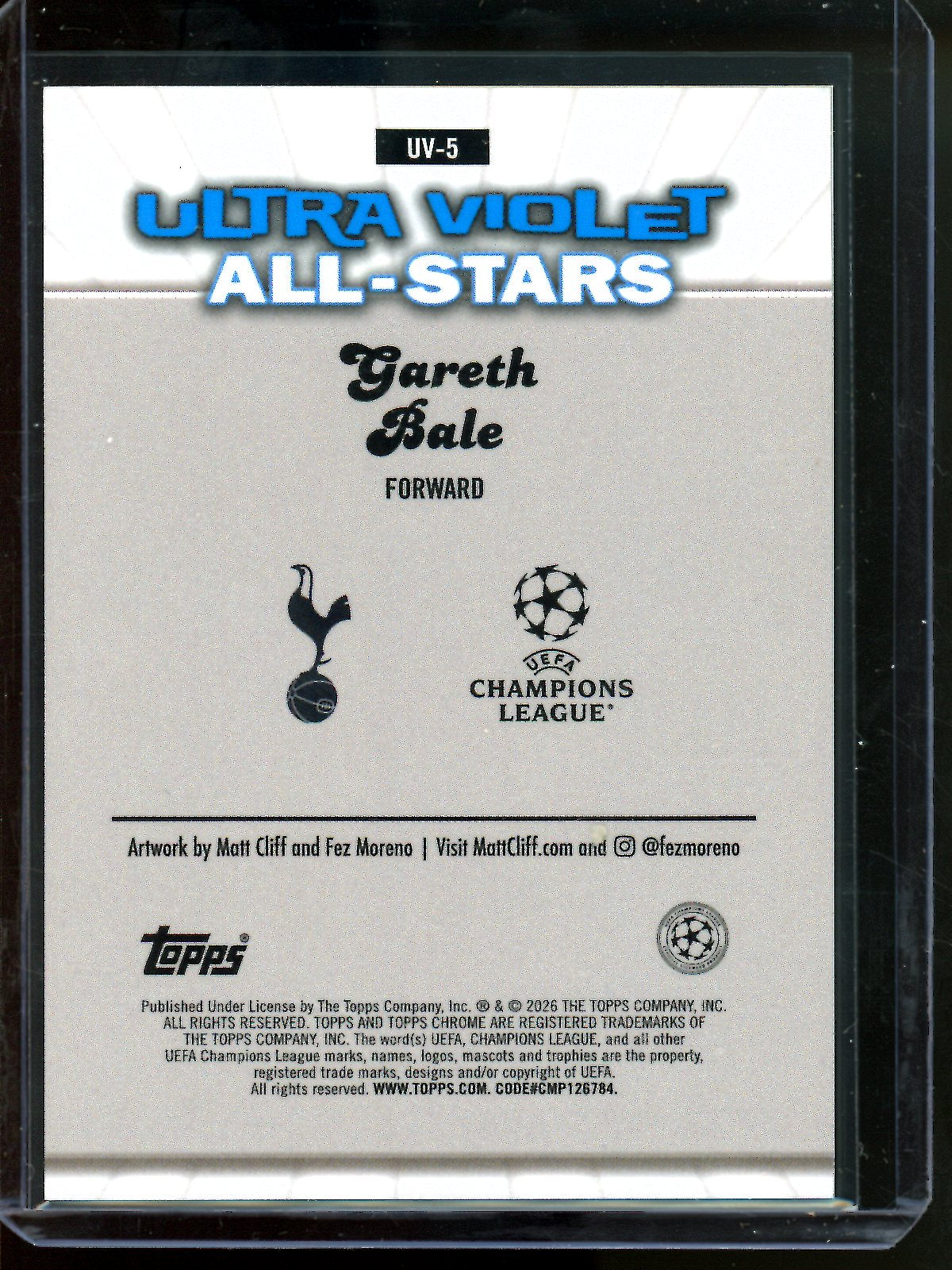 2026 Topps Chrome Gareth Bale Ultra Violet SP Tottenham