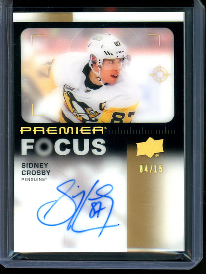 2023 Upper Deck Premier Sidney Crosby Focus Autograph /15 #PFA-SC Penguins