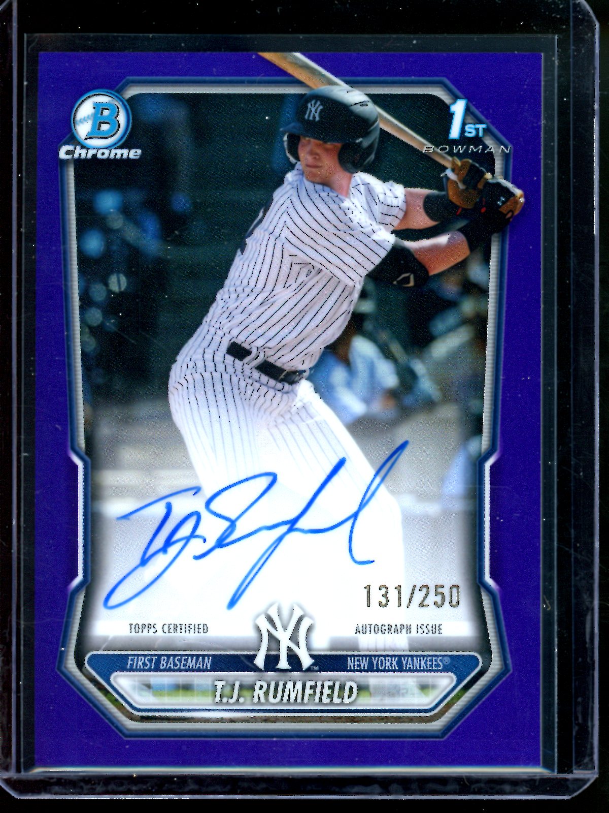 2026 Bowman Chrome T.J. Rumfield 1st Purple Autograph /250 Yankees