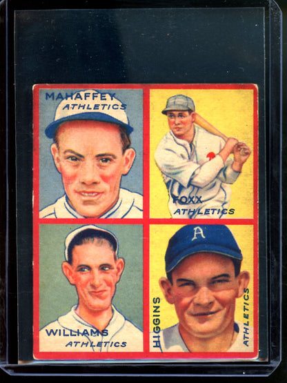 1935 Goudey Mahaffey / Foxx / Williams / Higgins (Picture 2, Card B) Athletics