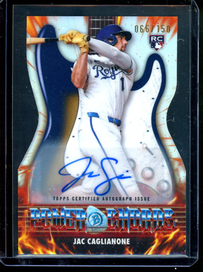 2026 Bowman Chrome Jac Caglianone Power Chords Rookie Autograph /150 Royals