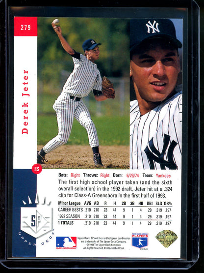1993 Topps Premier Prospects Derek Jeter Rookie Card #279 Yankees