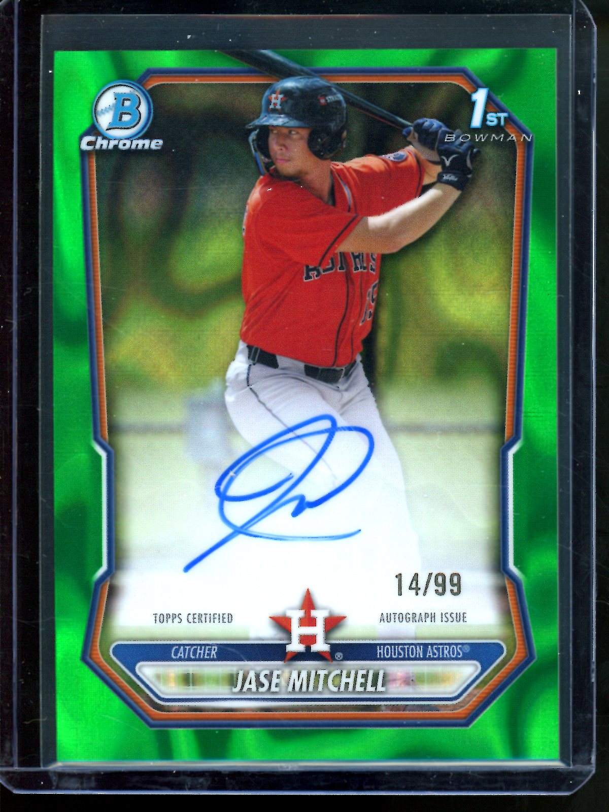 2026 Bowman Chrome Jase Mitchell 1st Green Lava Autograph /99 Astros