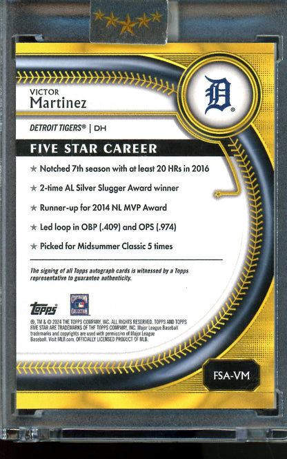 2025 Topps Five Star Victor Martinez Aqua Autograph /75 Tigers