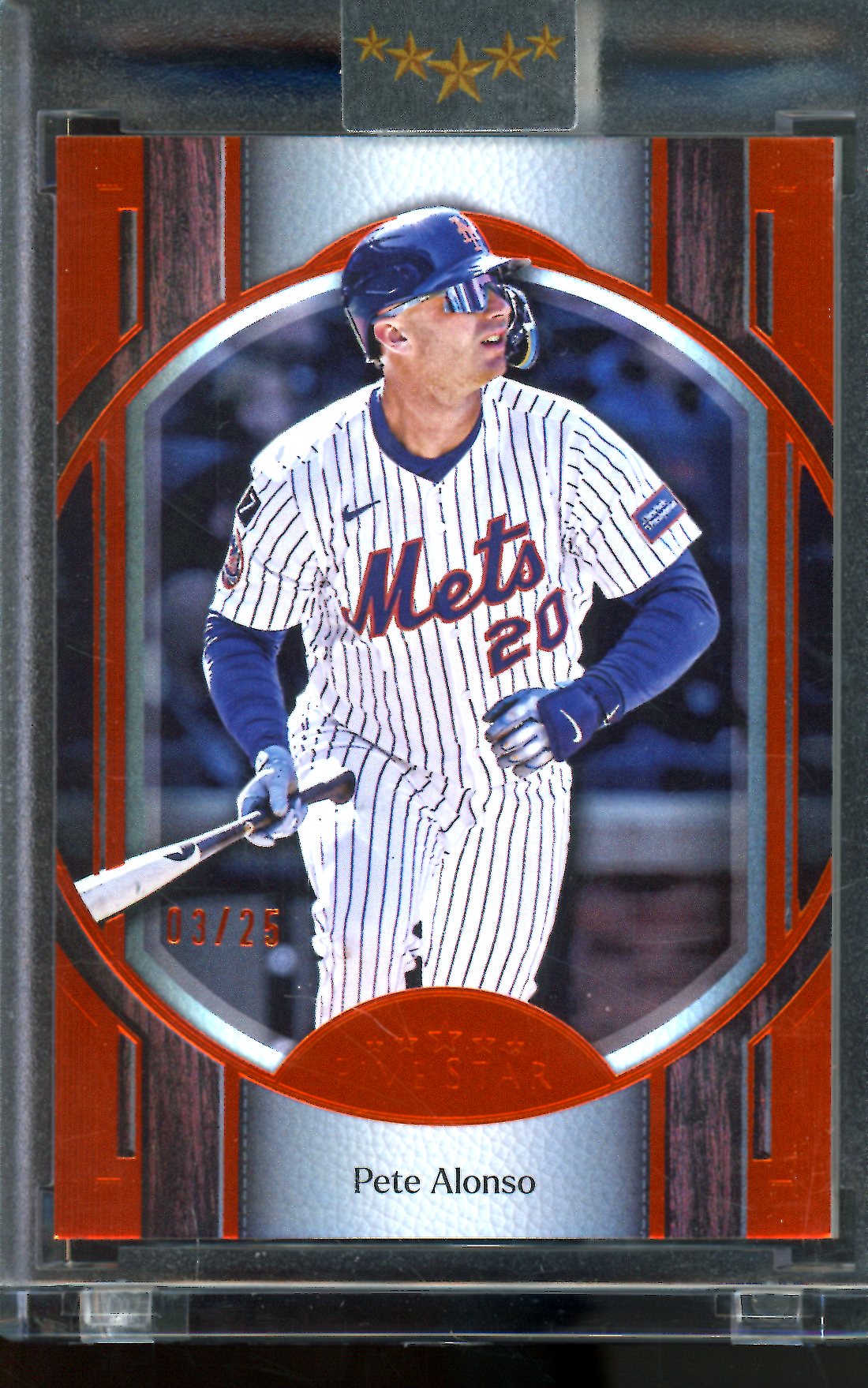 2025 Topps Five Star Pete Alonso Orange Encased Refractor Mets