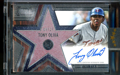 2025 Topps Five Star Tony Oliva Stars and Stitches Autograph Encased /25 Twins