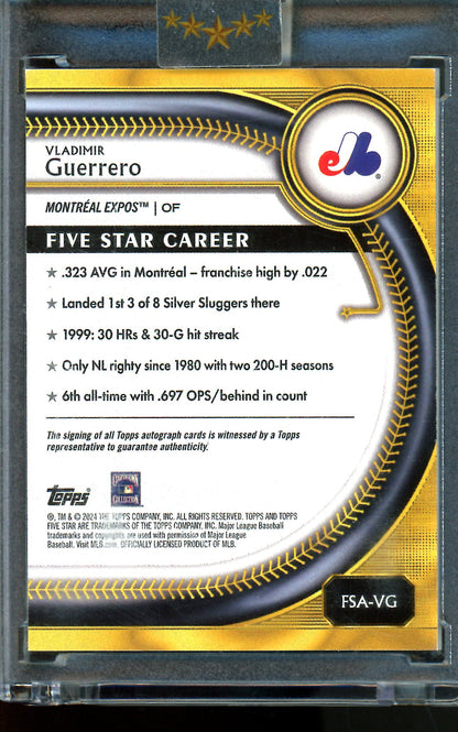 2025 Topps Five Star Vladimir Guerrero Encased Autograph /75 Expos