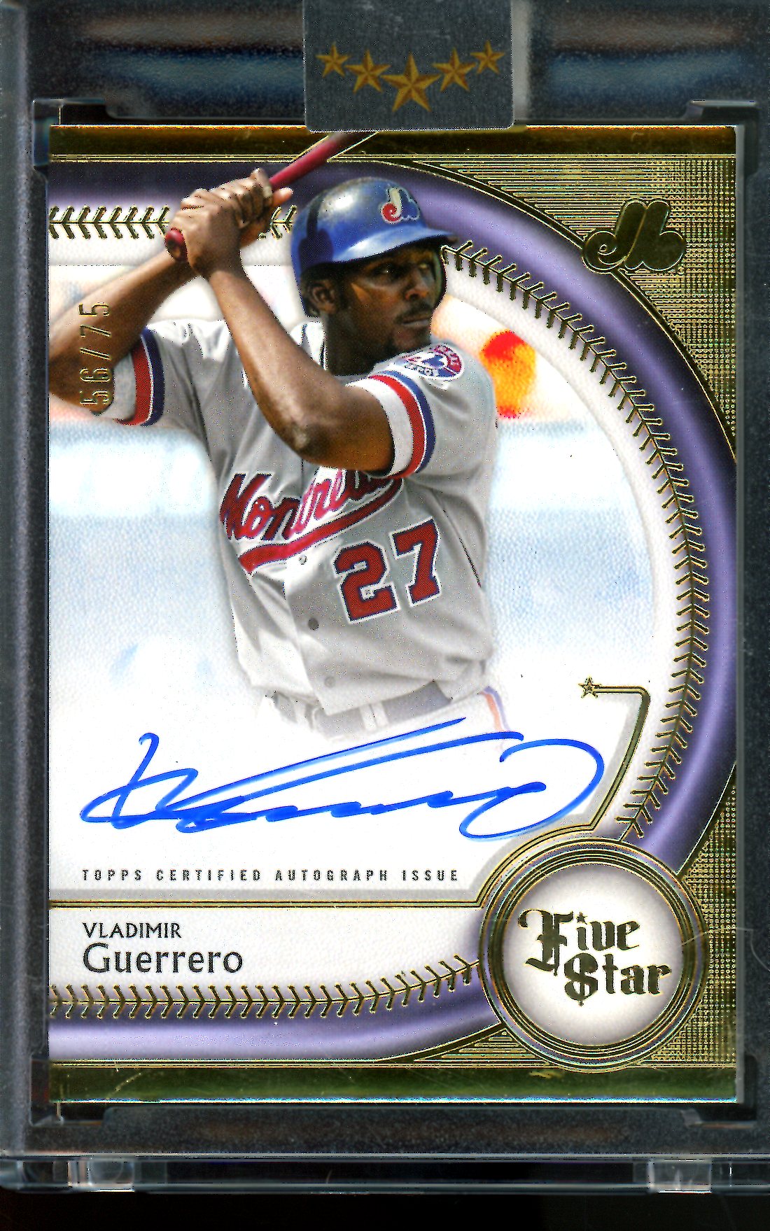 2025 Topps Five Star Vladimir Guerrero Encased Autograph /75 Expos